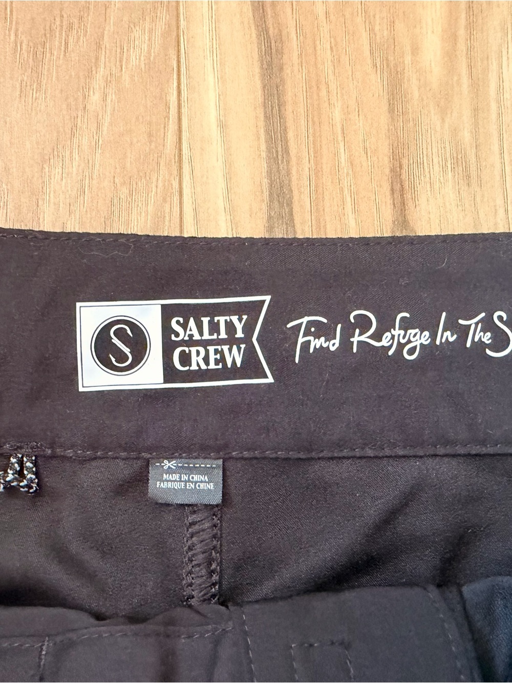 Salty Crew Women's Black Athletic Shorts with Logo Waistband